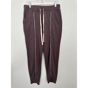 Monrow Seamed Cotton Sweats Brown Stretchy Athleisure Lounge Men's Size Medium